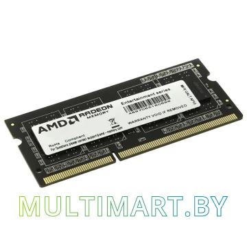 Оперативная память AMD Radeon R5 Entertainment 4GB DDR3 SODIMM PC4-12800 (R534G1601S1S-U)